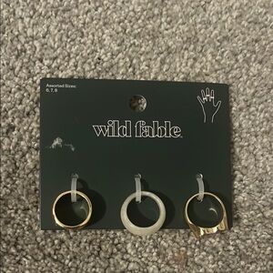 Wild Fable Gold and Cream Ring Trio